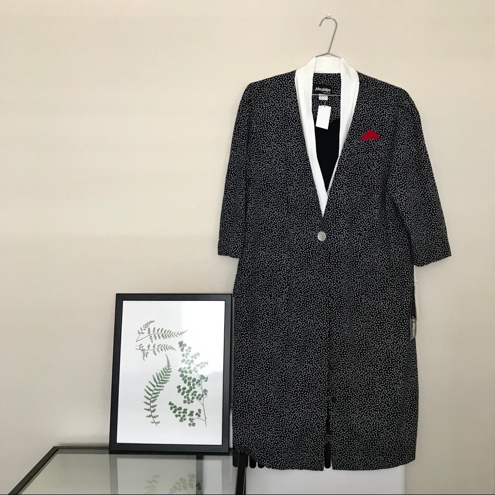 Vintage Polka Dot Jacket with Pocket Square Detail